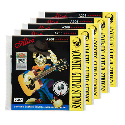 5pcs Alice Acoustic Guitar B String Coated Stainless Steel String .016" 0.41mm