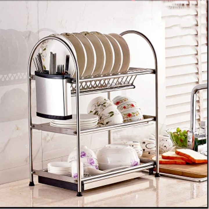 Stainless%20Steel%20Dish%20Rack%20Set%203-Tier%20Kitchen%20Organizer%20-%20Organize%20Your%20Kitchen%20Utensils%20Efficiently%20With%20This%20Sturdy%20Stainless%20Steel%20Dish%20Rack%20Set%20-%20Image%204
