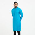 MASCULINE Semi Fit Jacquard Panjabi - Cyan. 