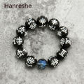【Sooledead】Black Kimoyo Beads Wakanda T'Challa Cosplay Movie Panther Black Fashion Jewelry Bracelet.