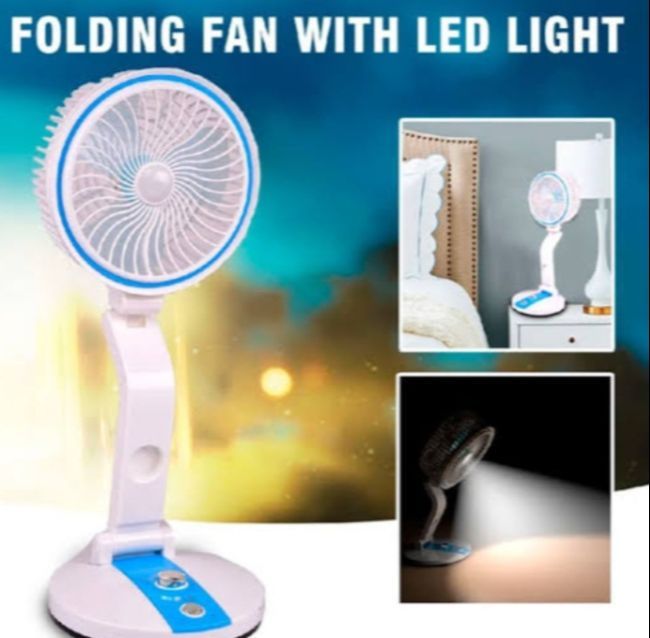 Rechargeable Folding Fan With LED Light 2 In 1 Light Fan Stand Fan rechargeable-folding-fan-with-led-light-2-in-1-light-fan-stand-fan