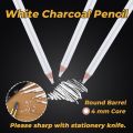 Xileyw 6PCS White Charcoal Pencils Drawing Set Sketch Highlight Pencil Soft Medium Charcoal White Pencils. 