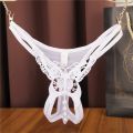 Big Bow Ladies Open Crotch Thong Panties for Perspective Hot Lace Briefs Female Backless Underwear. 