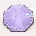 Ladies Fashionable and Elegant Anti UV Sunshade Print Border Lace Umbrella. 