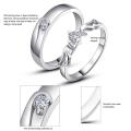 925 Sterling Silver Rings,Fashionable Romantic Couple Ring Matching Rings Promise Wedding Rings for Simple Endless Love, Adjustable Size.