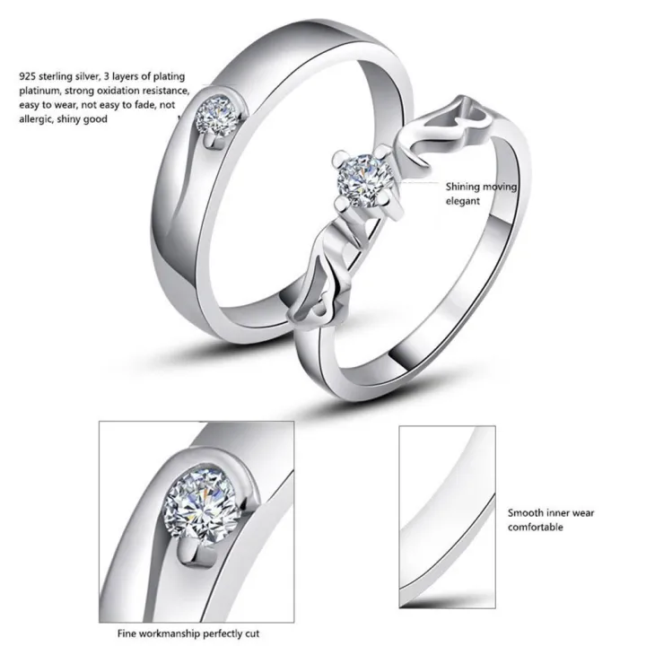 925%20Sterling%20Silver%20Rings,Fashionable%20Romantic%20Couple%20Ring%20Matching%20Rings%20Promise%20Wedding%20Rings%20for%20Simple%20Endless%20Love,%20Adjustable%20Size%20-%20Image%204