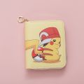 Pokemon Pikachu PU Short Zipper Wallet Cartoon Printing Kawaii Storage Bag Students Coin Purse Small Card Holder Birthday Gifts. 