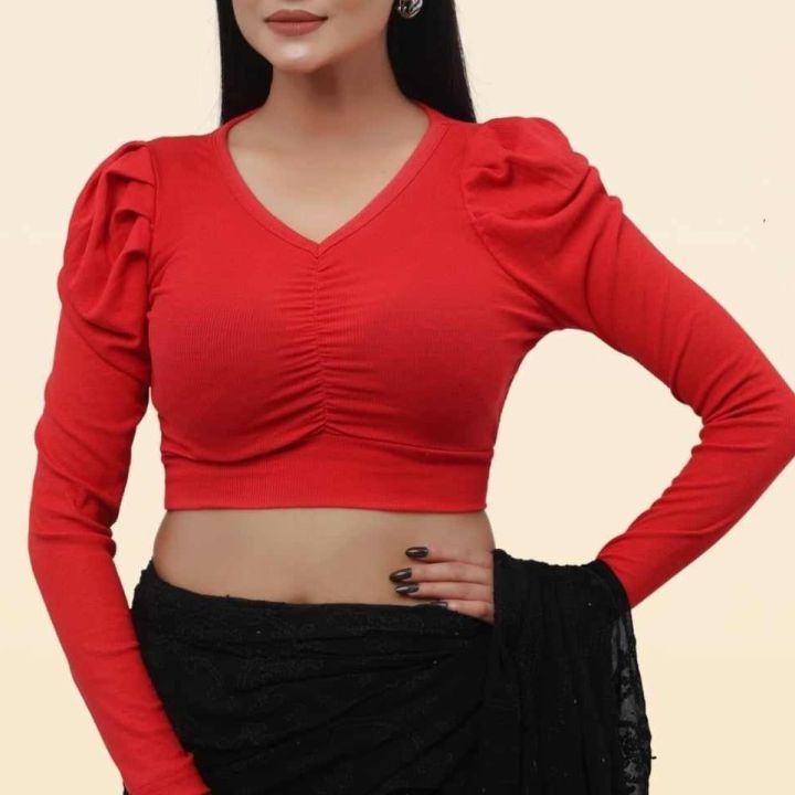 Crop%20Top%20Full%20Sleeve%20Fashionable%20Blouse%20for%20Women%20Stylish%20Casual%20Wear%20-%20Image%202