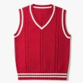 Sweater Vest Men Autumn Winter Velvet V-neck Striped Big Size 5XL Oversize Mens Couples Preppy Style Students Vests. 