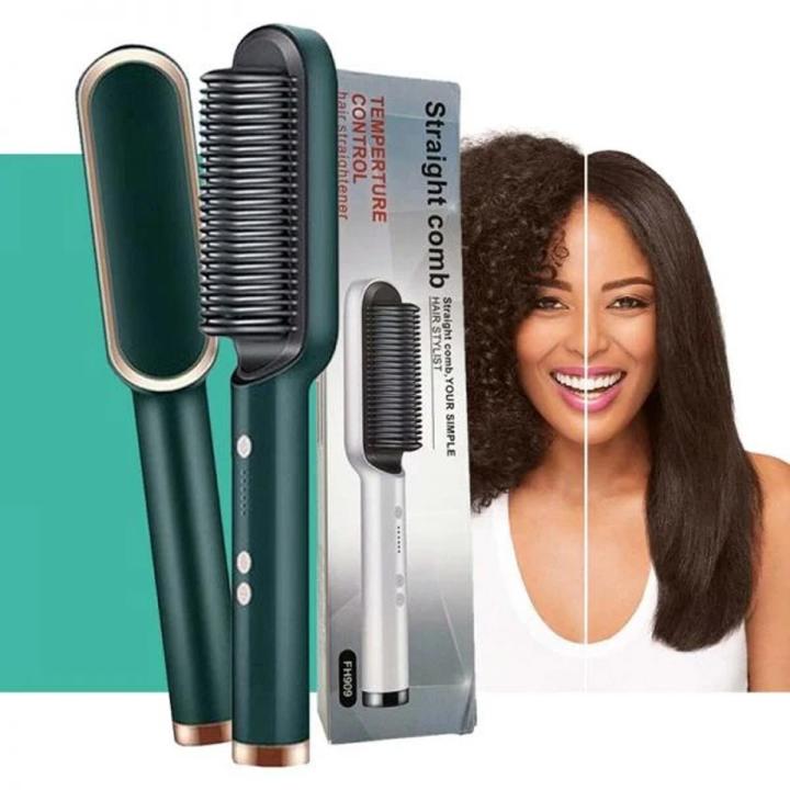 2 in 1 Professional Straightener and Curling Iron Comb Brush Daraz .bd