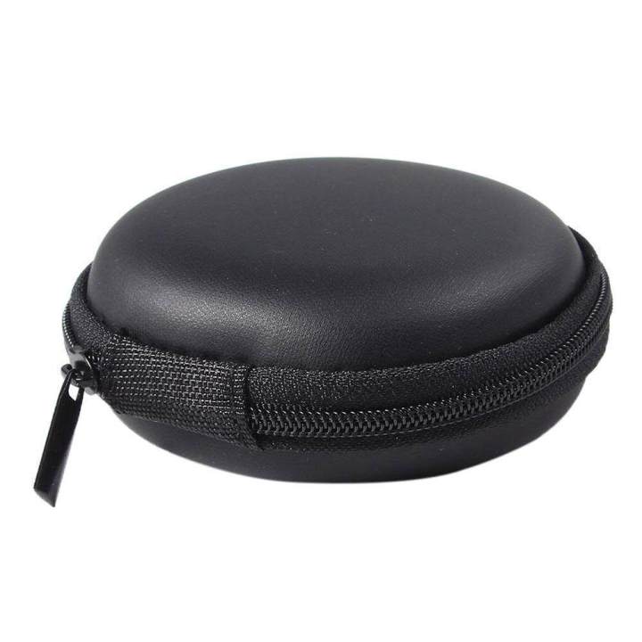 4Pcs PU Leather Earphone Pouch Headphone Storage Bag, Closure Soft Elastic Sn