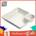 HelloWorld Serving Plate Smooth Edges Compartment Design Snack Tray. 