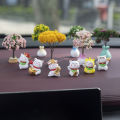 New Car Mini Tree Decorations Center Console Car Mounted Green Plant Accessories Simulated Flower Decoration Cute Gift For Girls.
