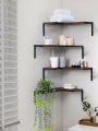 Wood Corner Shelf Storage Rack Display Stand Bookshelf Floating Wall Shelf for Living Room Kitchen Accessories Home Organizer. 