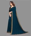 Splendid Versatile -Choice and Remark -New Indian Weightless Georgette Green Saree High Quality Embroidery Work On Blouse- Avant-garde.