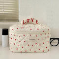 Cute Style Cosmetic Bag Trendy South Korean Japanese Design Makeup Bag Ins Love Large Capacity Storage Bag for Travel Daily Use Beauty Enthusiasts Organizational Aid Gifting. 