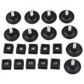 10 Sets 45mm Base Dia Adjustable Leveling Foot 25mmx25mm Square Tube Insert Kit. 
