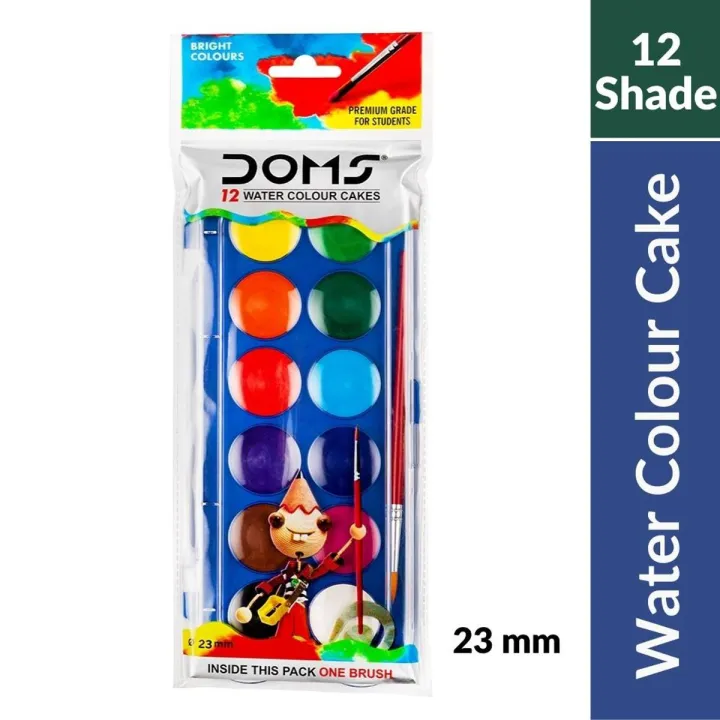 Doms Water Color Cakes 12 Shades (23 mm) | Daraz.com.bd