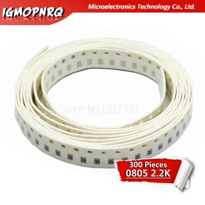 300PCS 0805 SMD Resistor 5% 2.2K ohm 1/8W 222 2K2