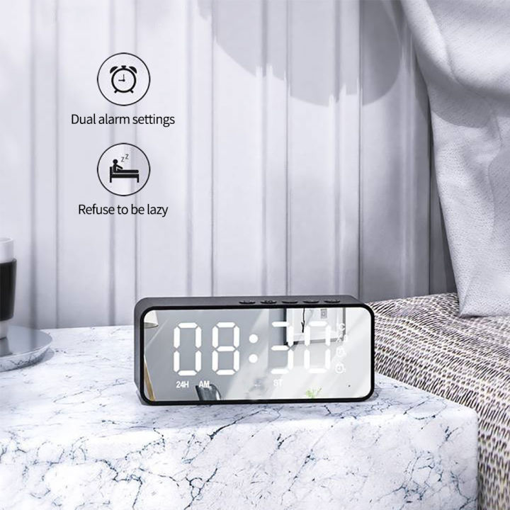 G50%20Wireless%20Bluetooth%20Speaker%20With%20FM%20Radio%20Mini%20Portable%20Card%20Mirror%20Alarm%20Clock%20Sound%20Dual%20Alarm%20Clock%20Settings%20For%20All%20Phone%20-%20Image%202