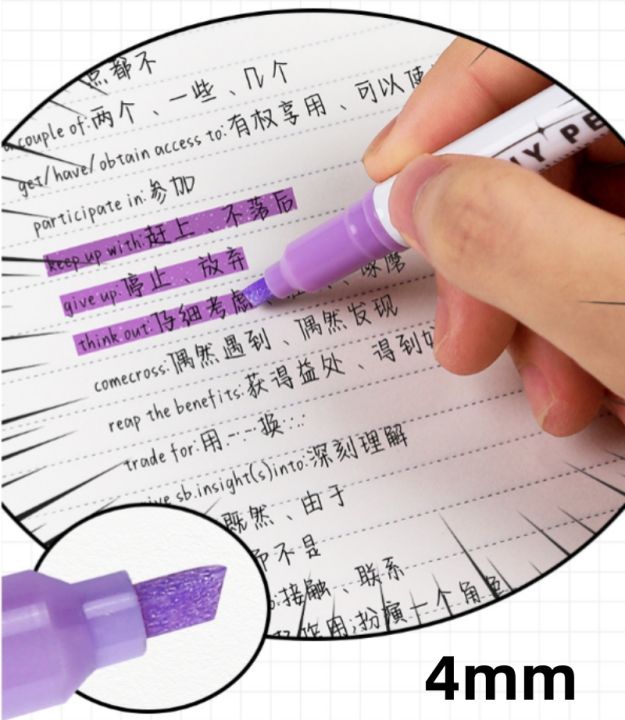 RHS%20Online%204PCS%20Shiny%20Pen%20Glitter%20Highlighters%20Planner%20Journaling%20Fluorescent%20Highlighter%20Sparkling%20Note-taking%20Highlighters%20Soft%20Color%20-%20Image%204