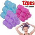 12Pcs Jumbo Hair Rollers Set Self Grip Magic Hair Curlers Different Size No Heat Self-adhesive Curling Hairdressing Styling Tool.