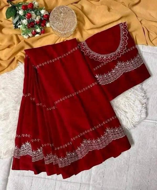 Georgette High Quality Stylish Saree. Saree with unstitched Blouse for Women.ব্লাউজ পিচ এটা বানানো না .এটা তৈরী করে নিঁতে হবে