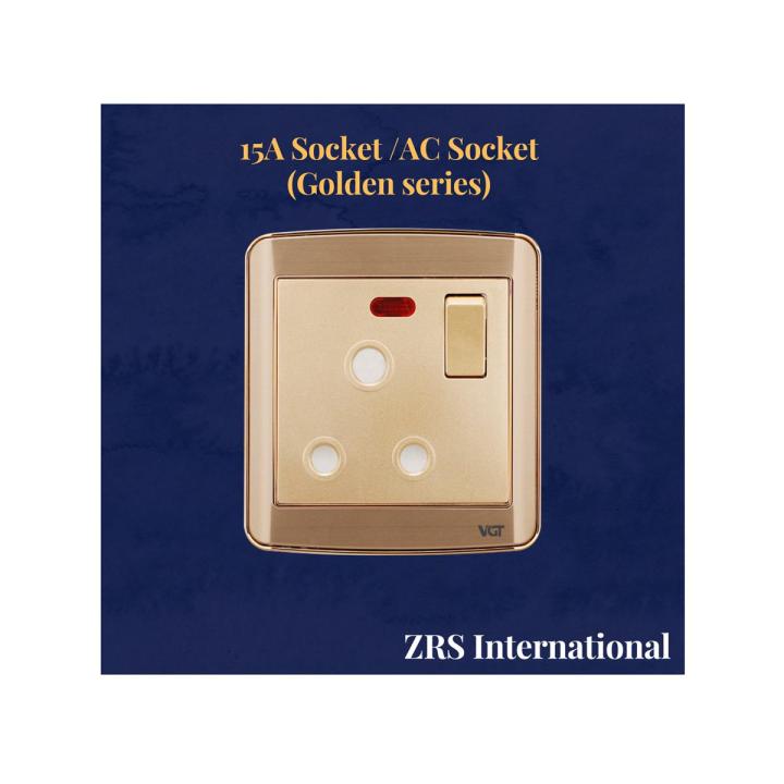 3 Pin Round Socket /AC Socket /15A Socket (Golden series)