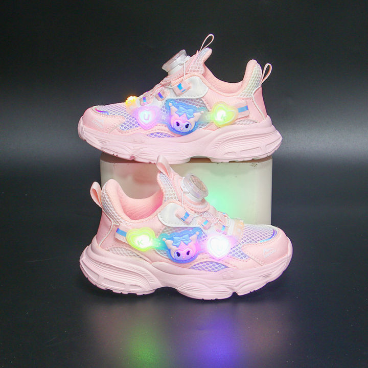 Bright Girls Sneakers Summer New Girls Shoes Mesh Breathable Leather Baby Girl Medium and Older Kids School Shoes