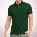 Green Cotton Polo For Men - Polo T Shirt For Men. 