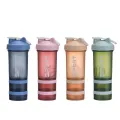 450ml  Whey Protein Powder Shaker Bottles Spring Shaker Cup Gym Three Layers Shaker Protein Milk Shaker Sport Water Bottles. 