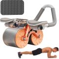 Ab Roller Wheel Exercise with Elbow Support, Automatic Rebound Abdominal Wheel,Double Wheel Ab Roller Equipment for Core Workout for Home Gym Fitness, Yoga & Pilates Exercises. 