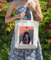Trinklet Premium Bengali Girl Printed Canvas Tote Bag with Zipper for Girls. 