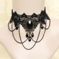 Gothic Lace Choker Clavicle Chain Women's Choker Simple Necklace Black Punk Accessories Choker Neck Strap.