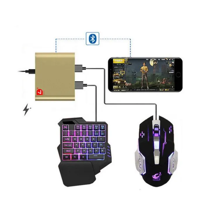 PUBG Mobile Phone Game Controller Mouse Keyboard Battledock Converter
