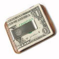 Leather Card Holder with Money Clip Wallet for Man. 
