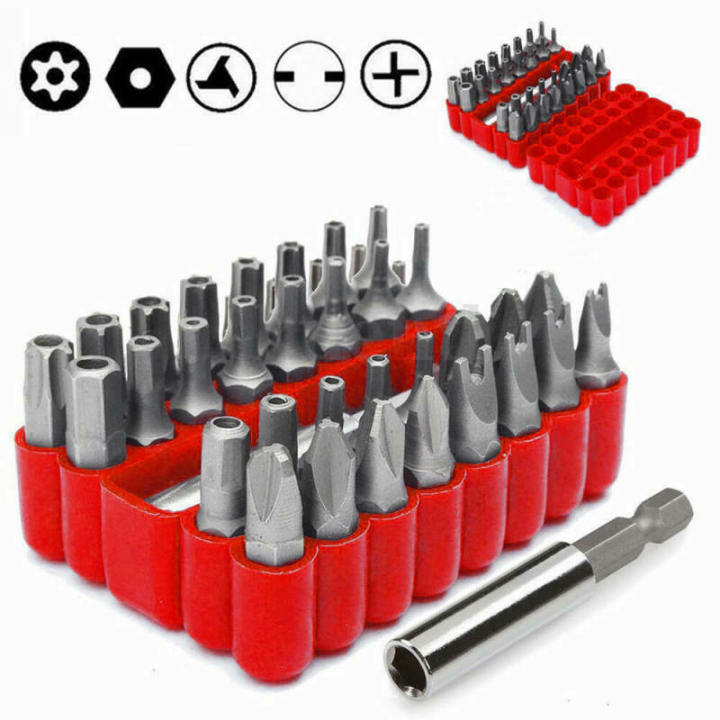 33PCS Torx Security Bit Set – Hex Star Spanner & Tri-Wing Tamper-Proof Tool, Free US Shipping!
