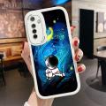 Hontinga for Realme 5 5i 5S 6i Back Cover PU Leather Moon Astronaut Case Soft Silicone Edge Phone Cases. 