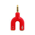 Audio Splitter Adapter,U Shape 3.5 Mm Jack Male To 2 Female Headphone Splitter. 