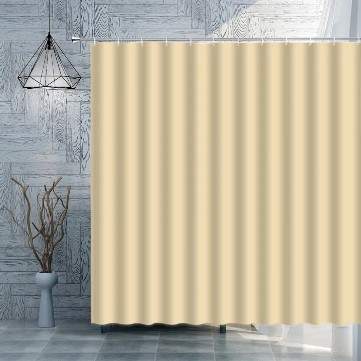 Pure%20Color%20Shower%20Curtain%20Sets%20Gray%20Black%20Yellow%20Green%20Simple%20Bathroom%20Decorative%20Curtain%20Polyester%20Fabric%20Bath%20Curtain%20Hooks%20-%20Image%205