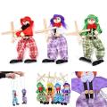 【Serendipity party】1 Pcs Pull String Puppet Wooden Marionette Joint Activity Doll Clown Kids Toy. 