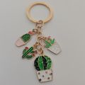 Cute Keychain Sun Cactus Flower Key Ring Letter Plants Key Chains Desert Gifts For Women Men Bag Accessorie DIY Handmade Jewelry. 