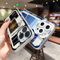 【Emotion HENG】Landscape stamp label phone case for iPhone 13 11 14 15 Pro Max 12 mini cases iPhone 7 8 plus Xs XR se 2022 2020 soft back cover.