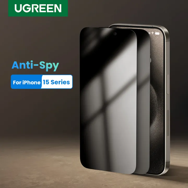 UGREEN%202PCS%20Privacy%20Screen%20Protector%20for%20iPhone%2015%20Pro%20Max%20Anti-Spy%20Tempered%20Glass%20Screen%20Protector%20Easy%20Installation%20Frame%20-%20Image%202