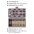 Professional Roll Pin Punch Set & Hammer Accessories with Brass, Steel, Plastic Punches and Interchangeable Hammer Head. 