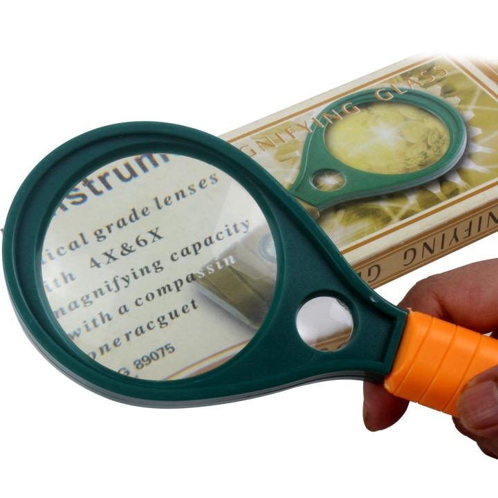 Optical Instrument Handheld Magnifying Glass with Compass (50mm,65mm,75mm,90mm)