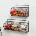 Kitchen Storage Onion Ginger Garlic Storage Rack Condiments Spice Wall Mounted Kitchen Shelf Punch-Free Vegetable Fruit Drain Basket Household. 