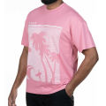 Drop Soulder T-shirt Pink. 