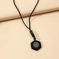Tiger Eye Stone Obsidian Protection Pendant Necklace Natural Healing Crystal Carved Gemstone with 316L Stainless Steel. 