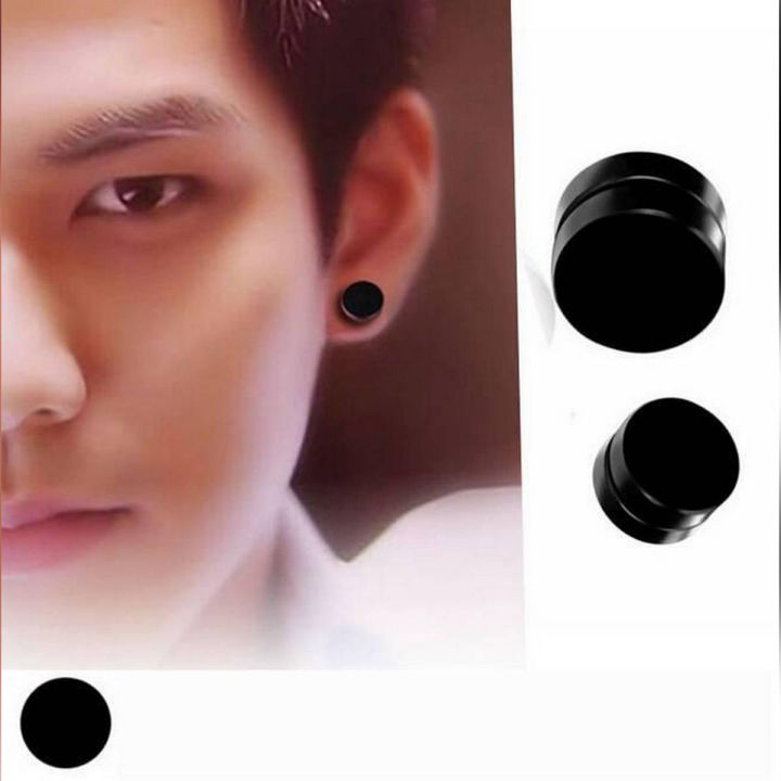 Black Metal Earring For Men